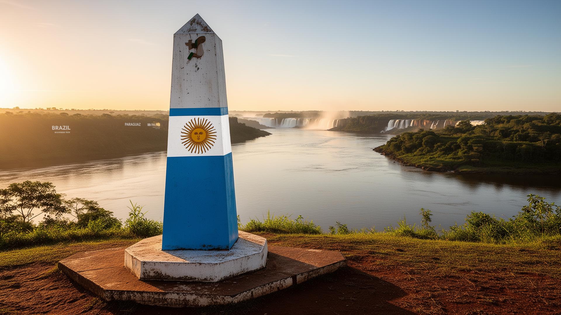Tres Fronteras obelisk — Brazil, Argentina, Paraguay border marker
